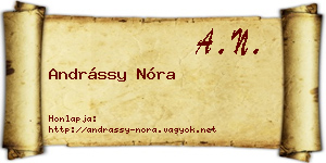 Andrássy Nóra névjegykártya