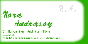 nora andrassy business card