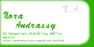 nora andrassy business card